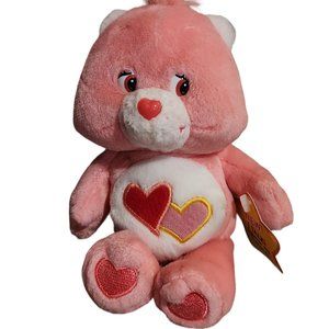 2004 Love-a-lot Care Bear 6" Plush Stuffed Animal by Play Along DOES NOT TALK!